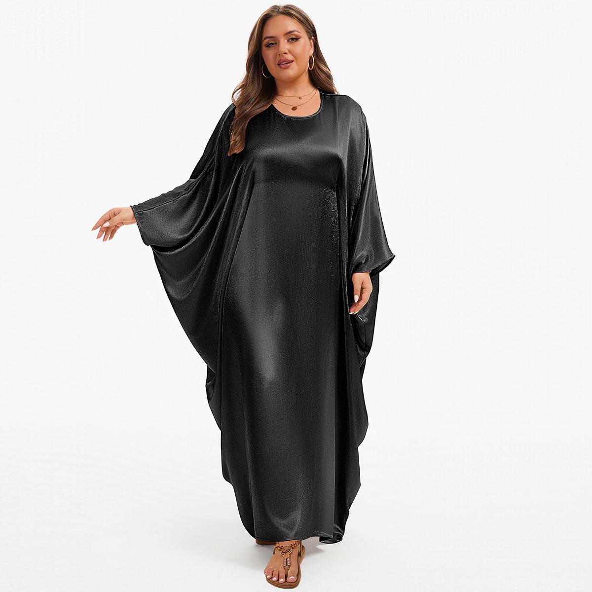 Bsubseach Women Plus Size Kaftan Dresses Moo Moos for Women Swimsuit Cover Up Swimwear Batwing Satin Caftan Beach Dress