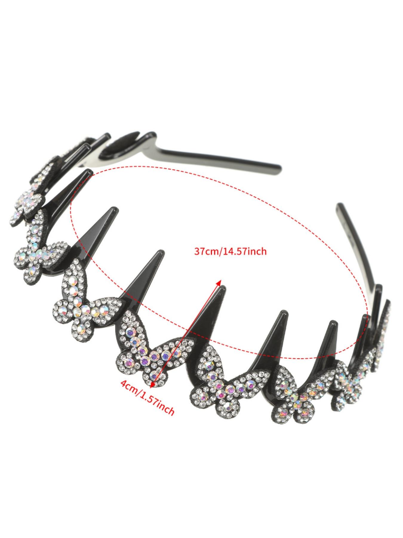 3pcs Women'S Multi-Color, High-End Temperament, Butterfly Decoration Fashion Headband, Suitable As a Gift for Women, Rhinestone Hair Accessories, Headbands Women