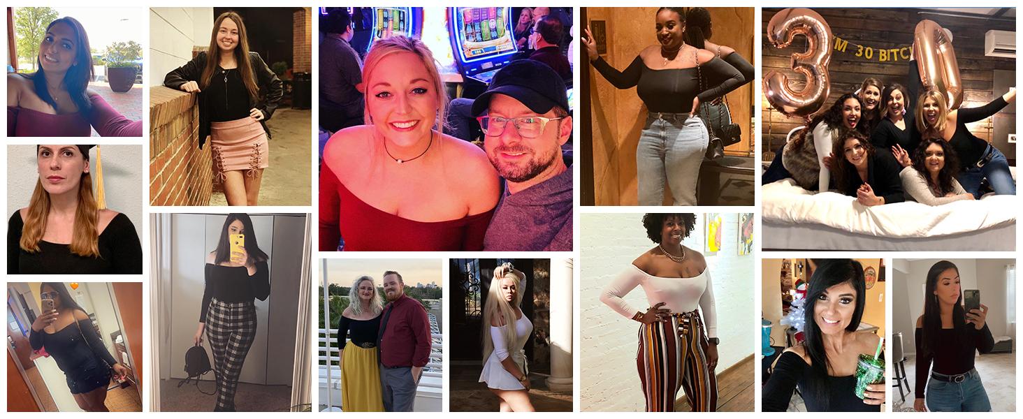 2026 Viral Women's Off The Shoulder Long Sleeve Sexy Black Bodysuit top,Curve-Hugging Minimalist Staple,Soft Micro-Elastic Slim Fit Leotard. Basic Womenswear