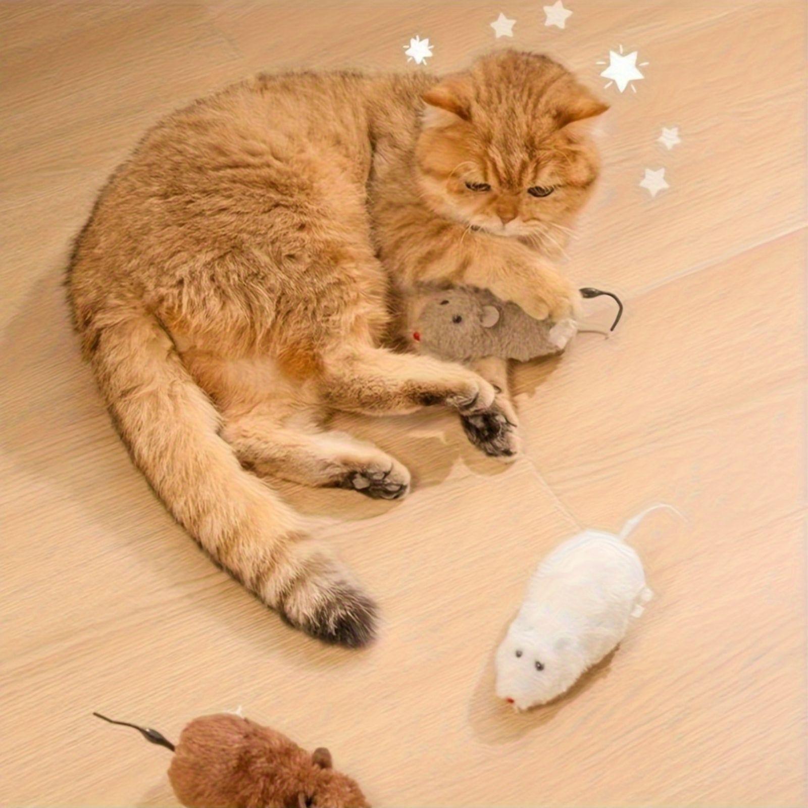 1pc Interactive Cat Toy Mouse, Plush Toy - Durable Plastic, No Batteries Needed, Suitable for Medium Breeds, Fun Cat Toy | Interactive Mouse Toy, Indoor Cat Interactive Toy, Hot Selling in Worldwide, Kittens