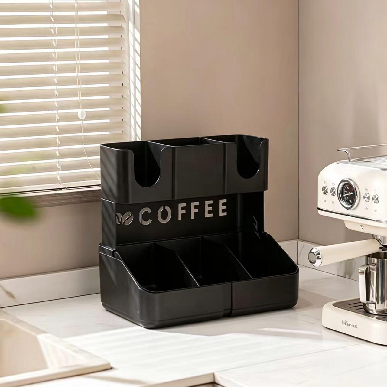 Home Storage Box Paper Cup Holder, Adjustable Multi-Functional Bar Counter Divider, Straw Spoon Organizer, Storage Container