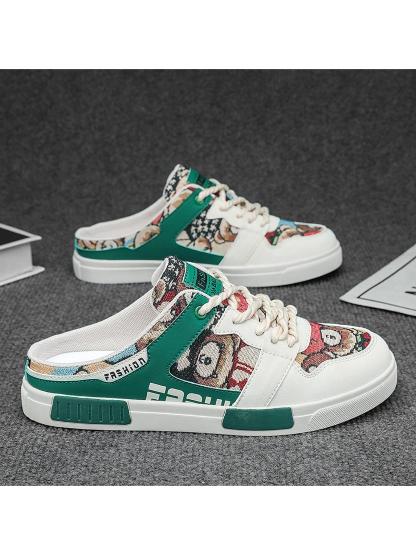 Summer Men's Half Slippers Fashion Large Size Non-Slip Breathable Casual Slippers, Stylish Comfortable Footwear for Daily Wear, Mesh Breathable Slides