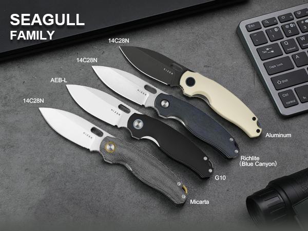 Kizer Seagull 14C28N Micarta V3770A1 automatic knife Blade edc  men