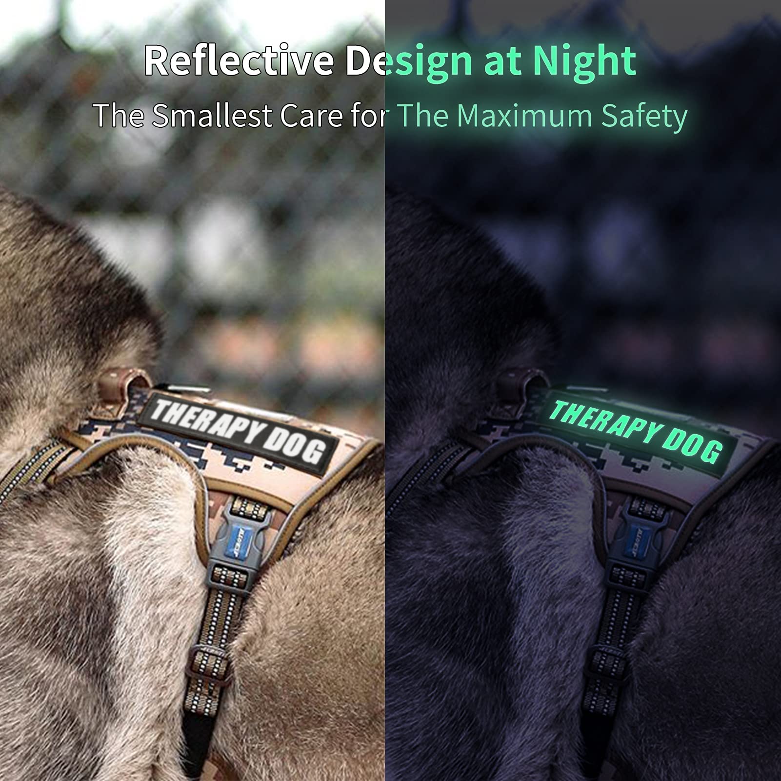 AUROTH Service Dog Patch 10 Pieces, Dog Vest Patches Service Dog in Training Patches, Reflective and Removable Dog Harness Patches for Service Dog Vest