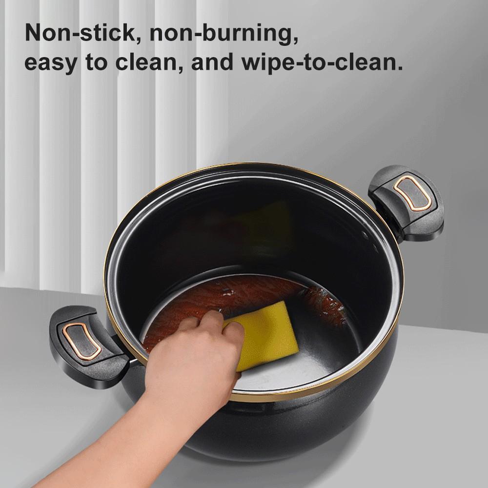 Micro Improved Pressure Cooker 8.45Qt Nonstick Cooking Pot Fast Cooking Kitchen Cookware with Safety Valve Glass Lid for Gas Stovetop Kitchenware