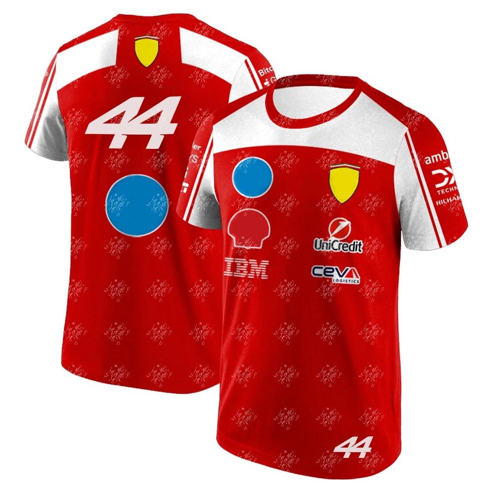 2026 New Charles Leclerc Size 16 Racing T-shirt Hamilton Size 44 Outdoor Sports Quick Drying Top Family Top Short Sleeved Shirt
