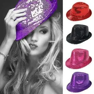 Stage Performance Hip-hop Hat Jazz Hat Boys And Girls' Festival Dance Performance Festival Party Sequined Top Hat Wholesale