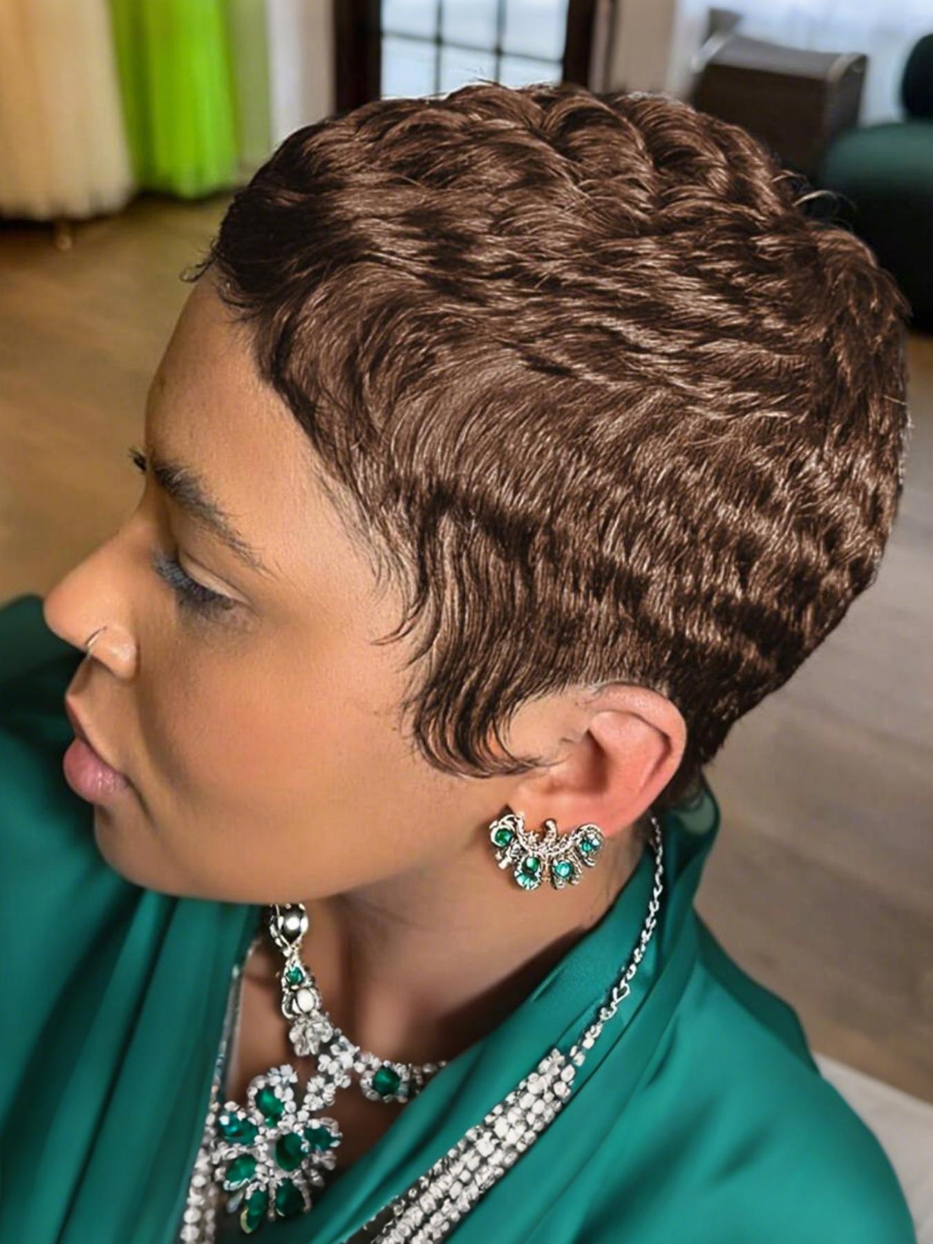 Short Pixie Cut Wig Glueless Human Hair Lightweight Fluffy Full Machine Made Amazon.com : YKHJH Pixie Cut Wig Human Hair,Glueless Wigs  main image 2