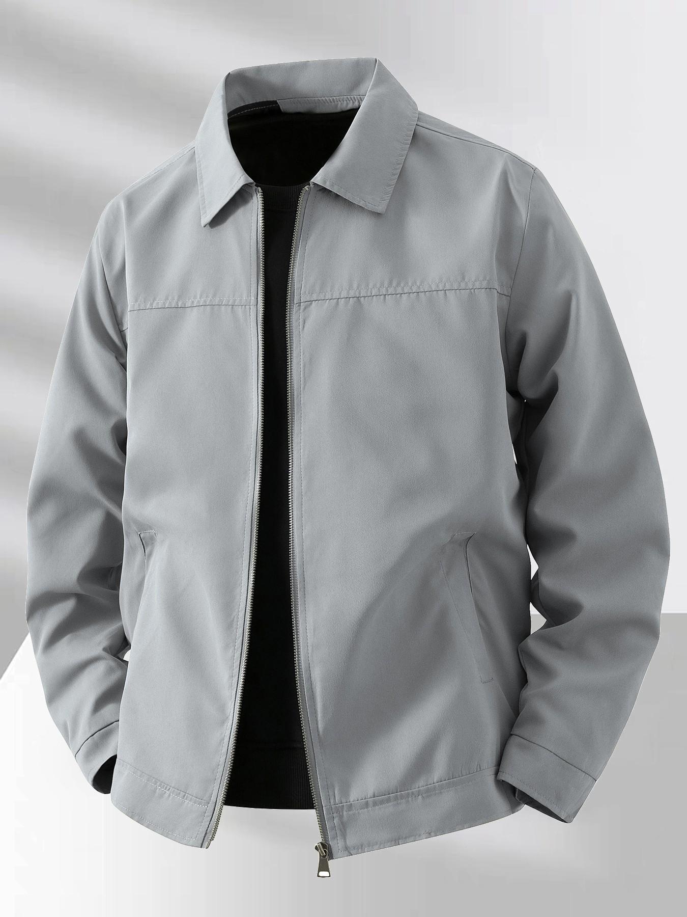 Men's Lightweight Casual Jacket, Polyester Fabric, Zipper Closure, Collar Design, Suitable for Daily Wear & Travel