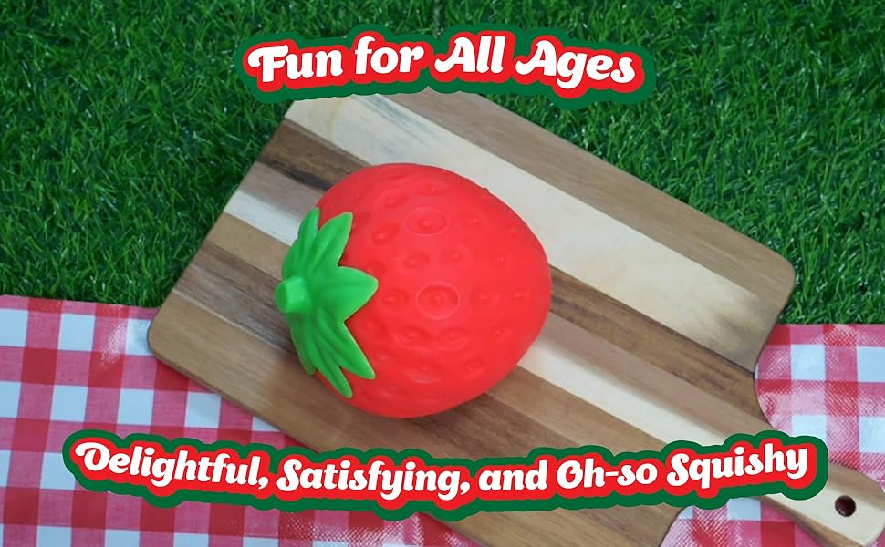 Squishy Extra Large Strawberry, Gag Gifts Funny Adult, Giant Stress Ball, Fidget Sensory Toy for Kids, ADHD Toys