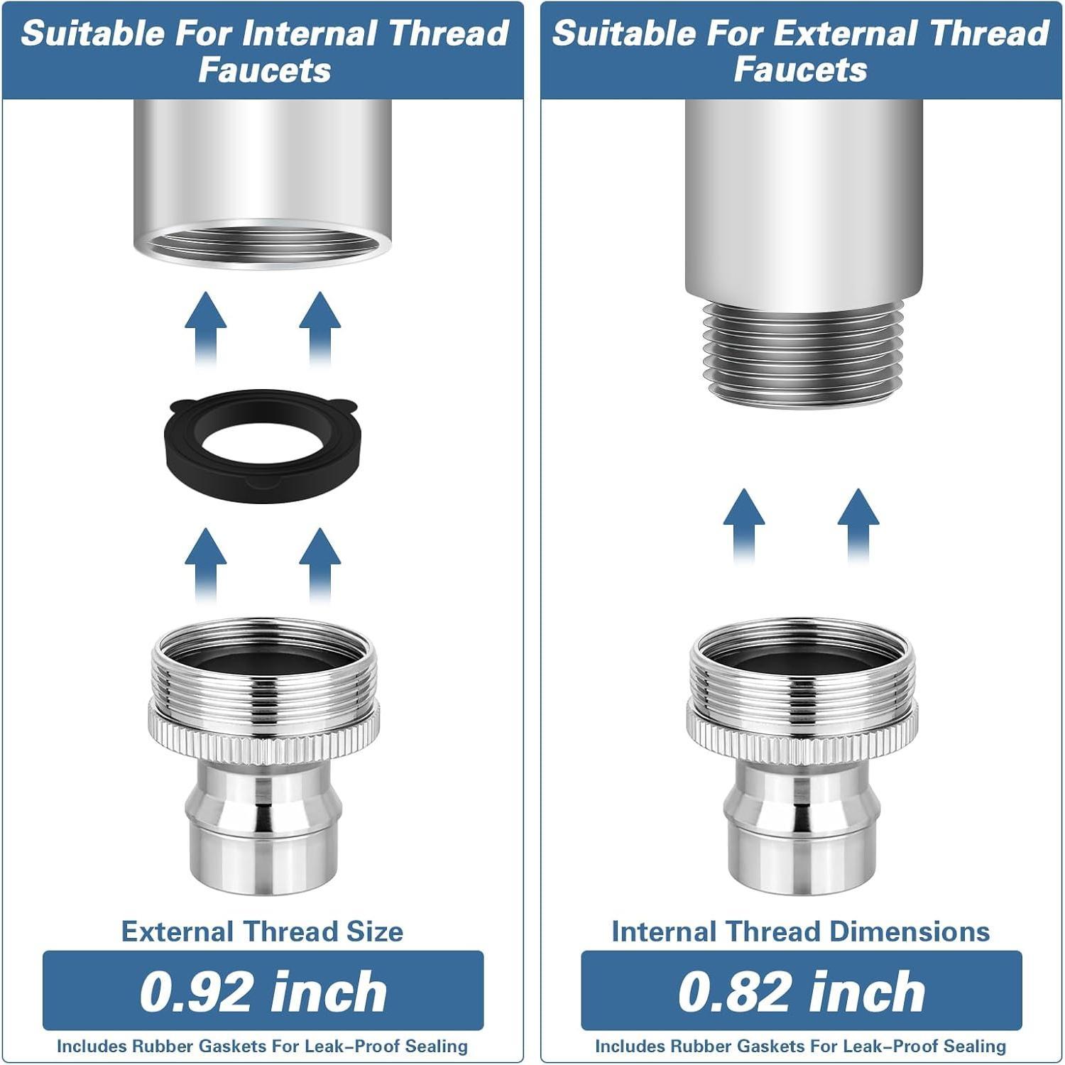 Dishwasher Machine Faucet Adapter,portable dishwasher faucet adapter 15/16-27M or 55/64-27F,faucet adapter for portable washer Quick Connect to Sink Male 3/4" Brass Snap Garden Hose Fitting