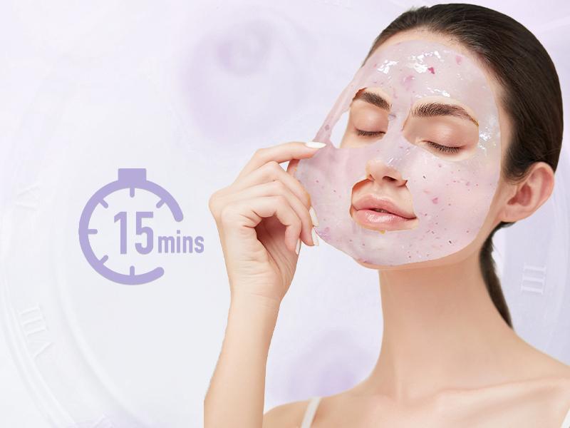 Fokiabin Lavender Skincare Mask - Facial Peel-Off Gel | Smooth Silky Skin, 24H Moisture & Glow | Comfort Fit for All Skin Types