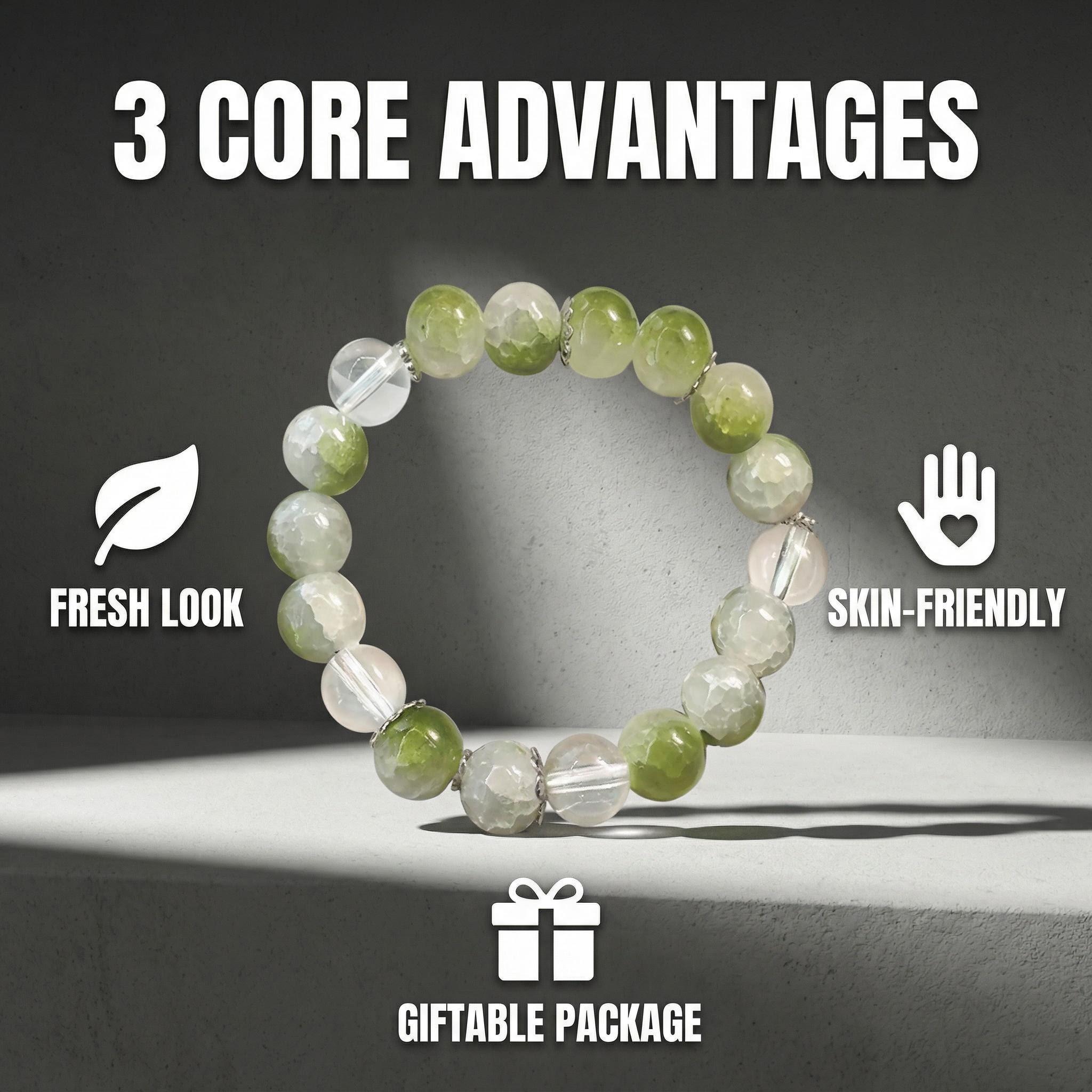 Hoexe Green Crushed Bead Bracelet Unisex Fashion Convenient Comfortable Daily Life Decorative Bracelet