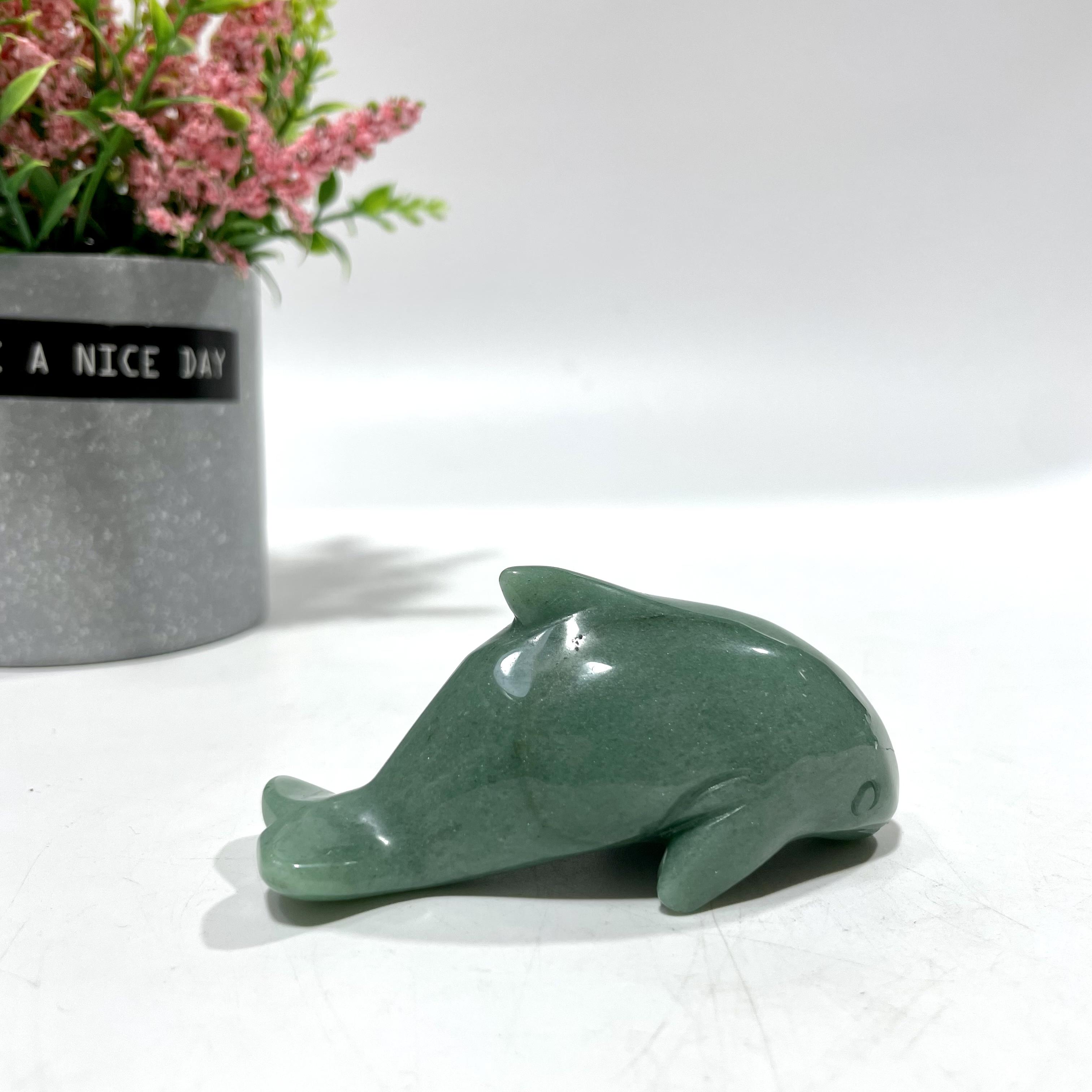 Green Aventurine Animal Crystal Carvings Flower Fairy Cat bird Tortoise Dolphin Bear Fish Seal Dinosaur Rhinoceros Frog Shark Carvings Healing Stones Natural Stone Chakra Balancing Reiki Home Office Decor From IG Crystal