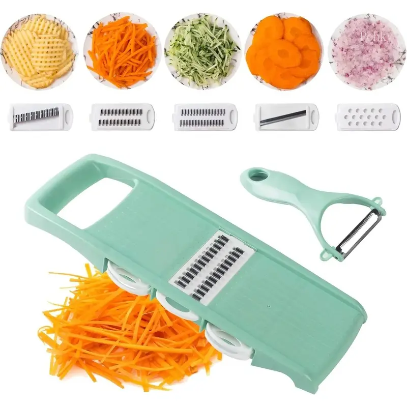 Mandoline Food Slicer for Kitchen 7-in-1 Vegetable/Cheese/Potato/Carrot/Cucumber Grater,Slicer, Cutter, Grinder,For Potatoes,Julienne Peeler