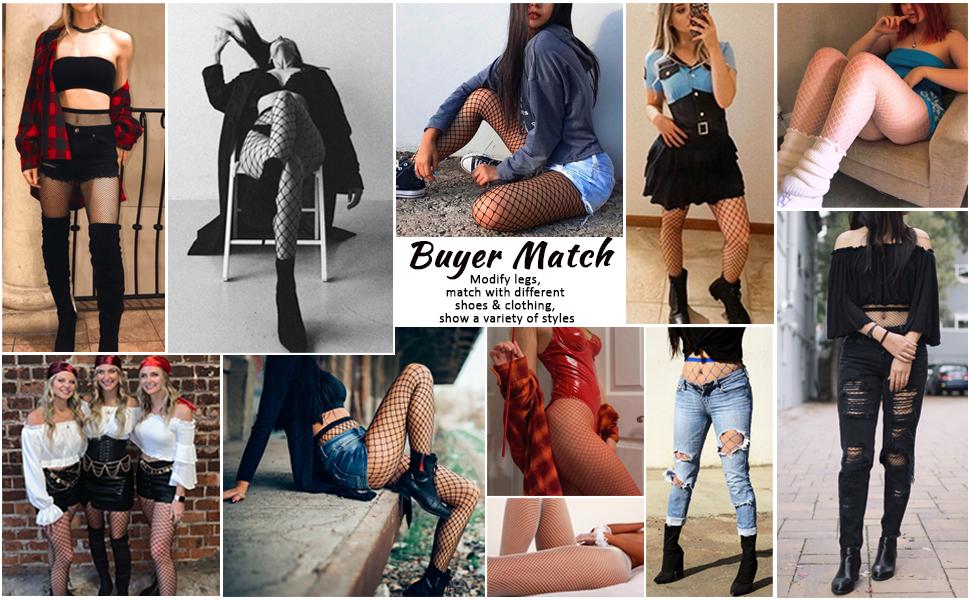 Avidlove Fishnet Stockings Footless High Waist Fishnets Tights Pantyhose for Women
