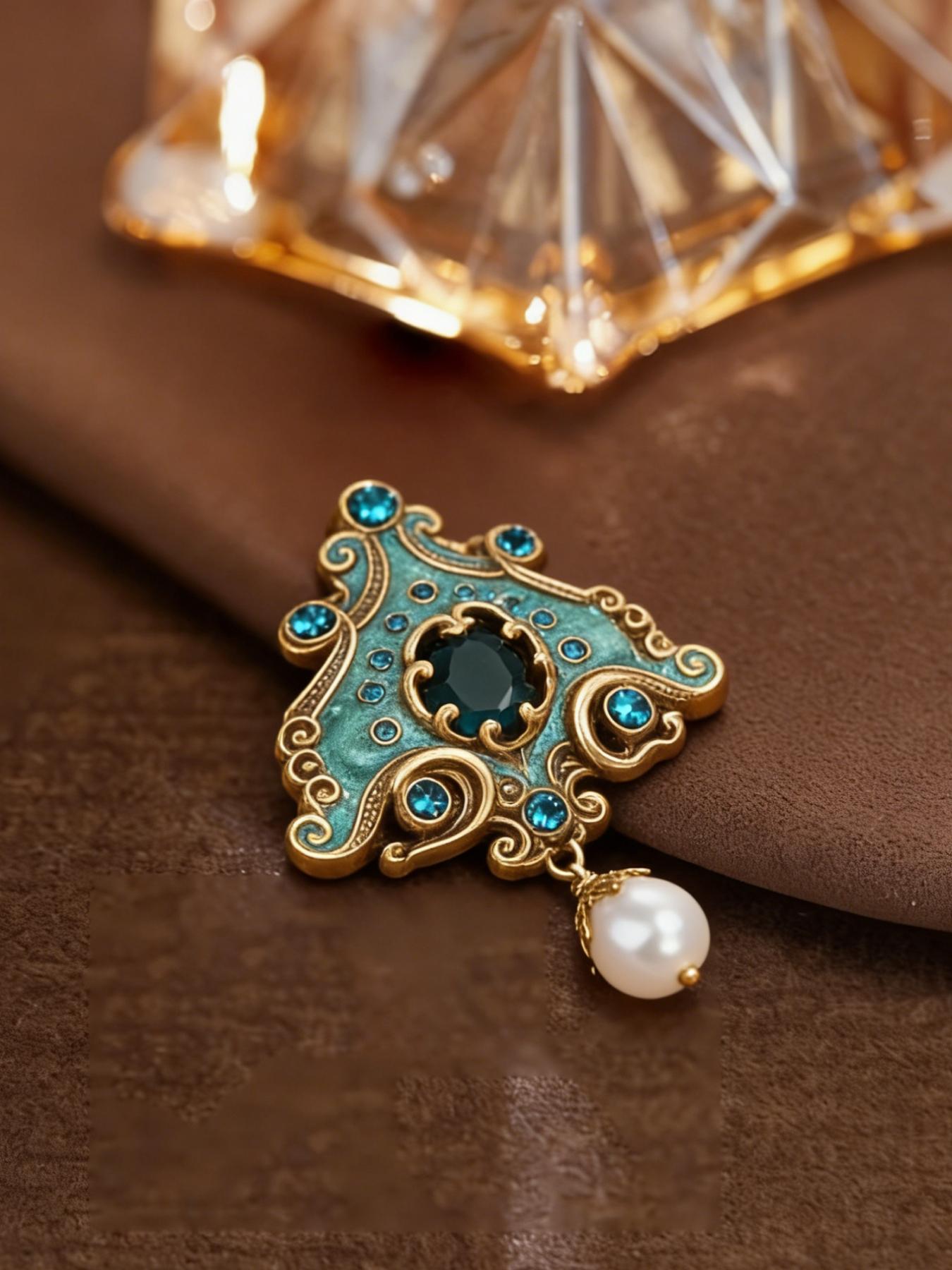 A stylish vintage brooch with royal elements, suitable for everyday wear, vacations, dates, and other occasions, and also a charming little gift.