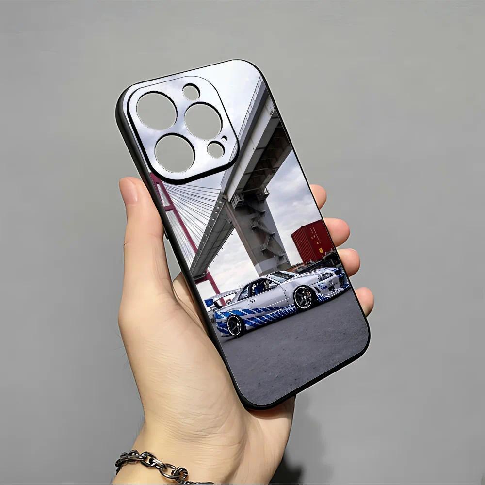 Personalized Print S-Skyline GTR Phone Case, Soft Silicone Black Multi-Models Cover for iPhone 11-17 Pro Max/Plus & Samsung Galaxy S23-S25, High-Detail Shockproof Protective Mobile Accessory