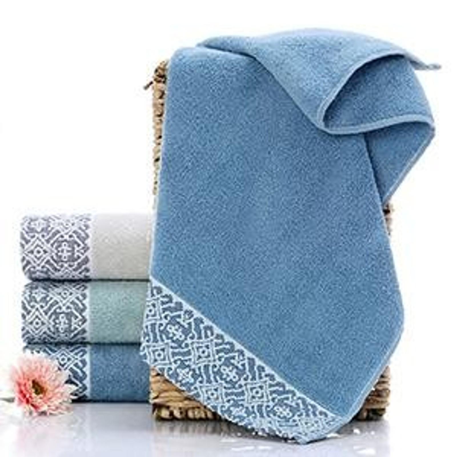 2 Pack Cotton Hand Towels,100% Cotton Face Towels, Durable Highly Absorbent Soft Washcloth Towel for Premium Luxury Spa Hotel Bathroom, Camping, Gym 14 x 30 Inch Maoj-lassical Blue