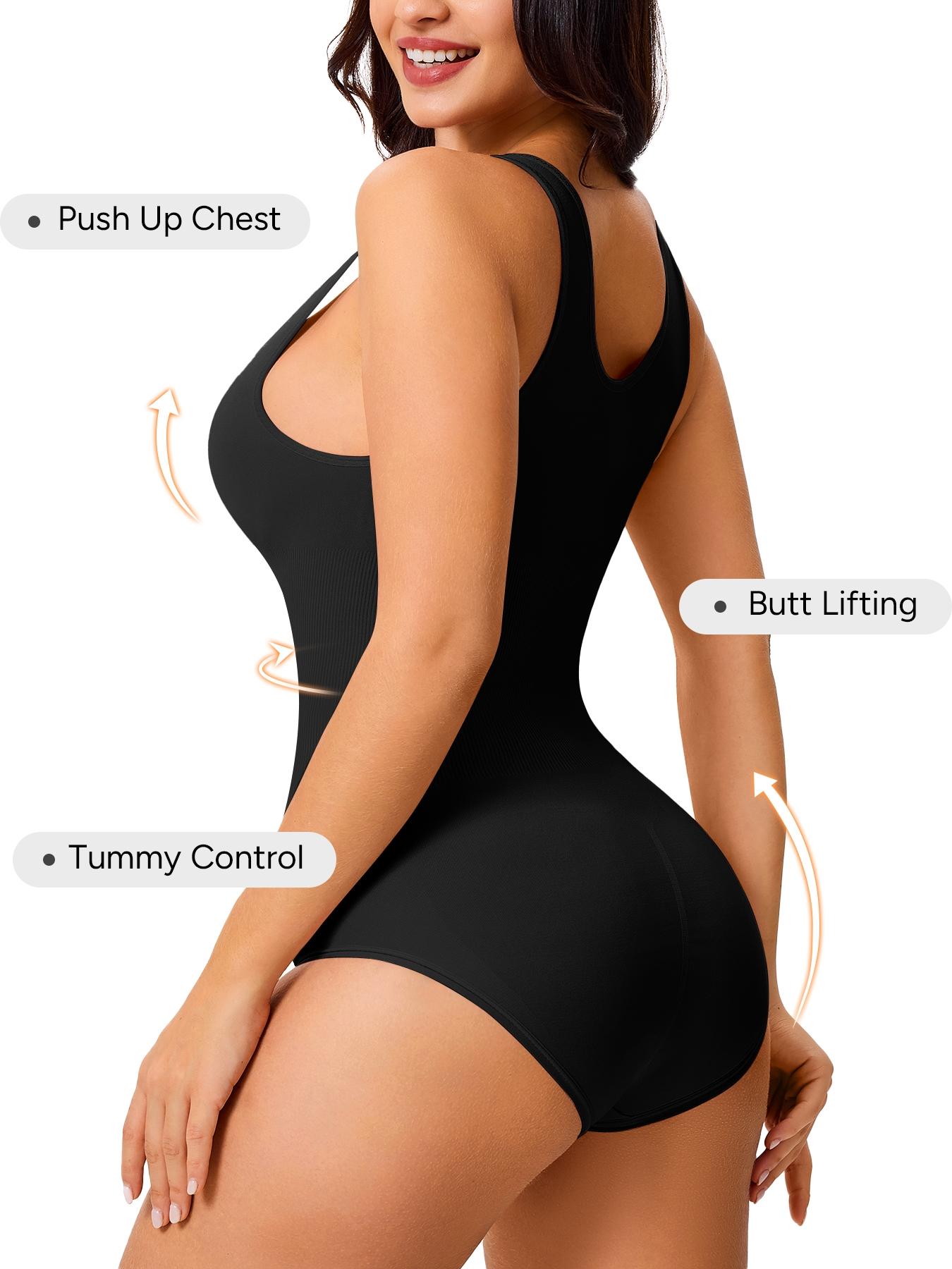 【Plus Size】 Solid Color Shapewear Bodysuit, High Stretch Shaper, Tummy Control Butt Lifter, Ladies Shapewear for All Seasons