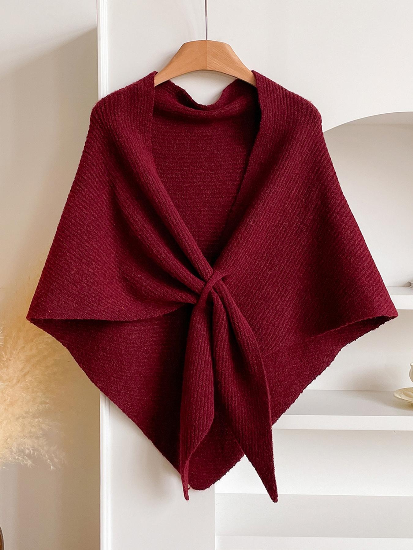 Women's Fashionable Plain Triangle Scarf Shawl, Trendy Solid Shawl, Autumn Winter Warm Wrap, Perfect Gift for Women, Casual Style Accessory