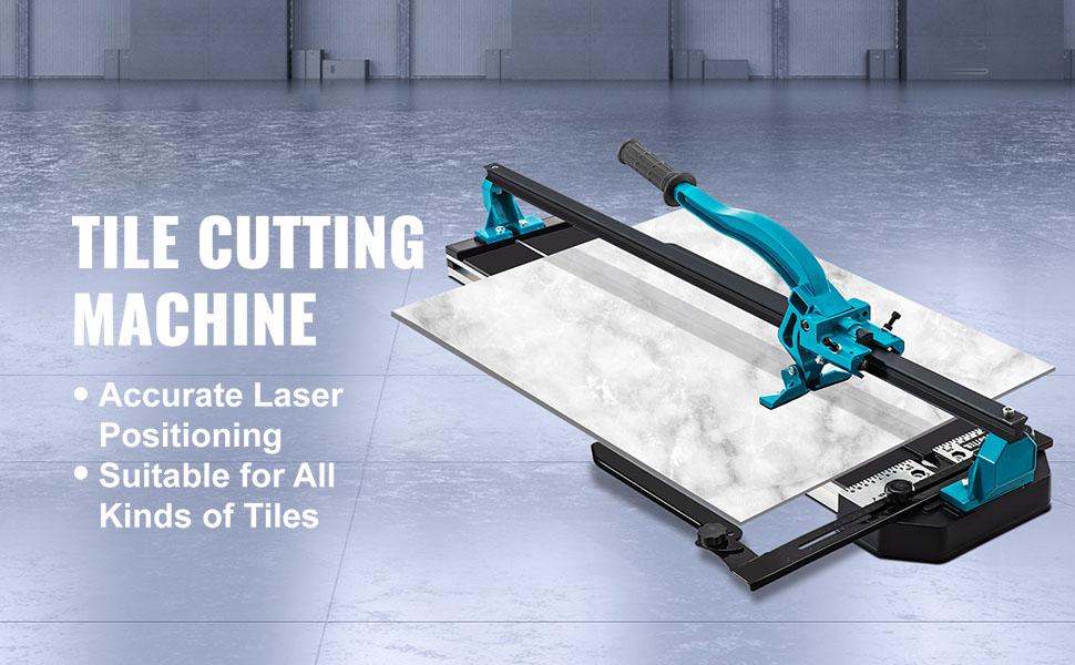 VEVOR Tile Cutter, 48 Inch Manual Tile Cutter, Tile Cutter Tools with Single Rail Double Brackets, 3/5 in Cap with Precise Laser Guide, Snap Tile Cutter for Precision Cutting Porcelain Tiles Industr