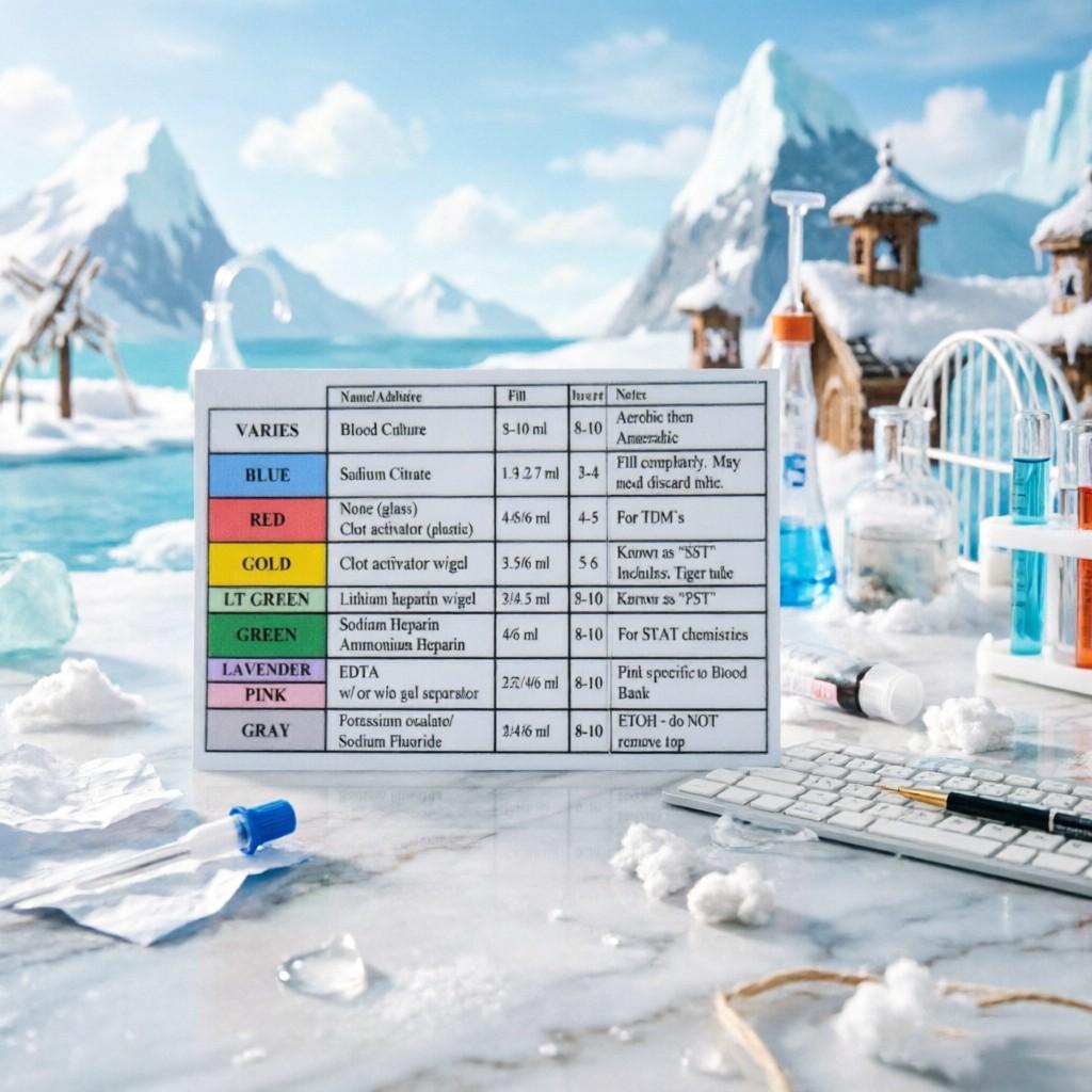 10 Sheets Venous Blood Tube Color Code Quick Reference Cards, Sampling Order & Additive Guide, Medical Care Learning Tool, Nurse/med Student/lab Tech