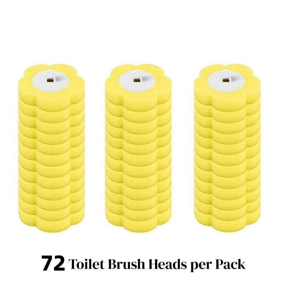 72 Pack Disposable Toilet Cleaning Brush Heads, Three Colors, Durable Plastic, Suitable for Home Outdoor Portable Use, No Handle Included