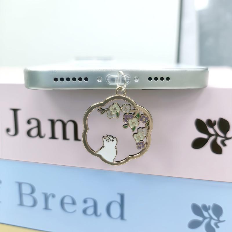 Mobile Phone Dust Plugs - Creative Wreath Rabbit Mobile Phone Dust Plug Pendant Cell Phone Charm Phone Decoration - Suitable for iPhone, Type-C and Android Dust Plugs - Compact and Practical - Perfect as a Small Gift