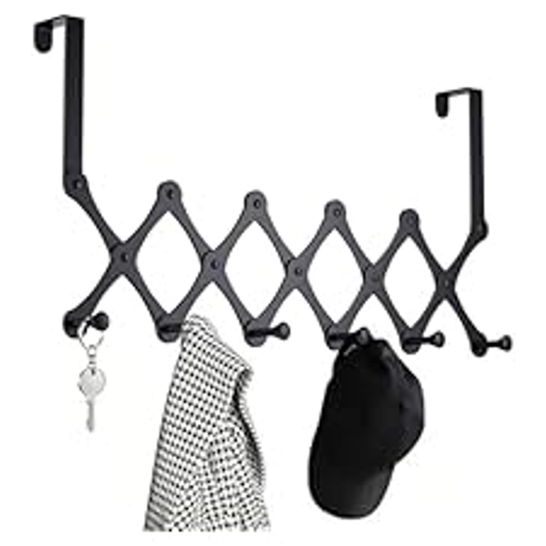 Hat Rack for Wall, Expandable Wall Hat Holder with 16 Hooks, 16 inch Wooden Wall Hook for Baseball Caps,Cowboy, Bag,Hoodie(Brown)