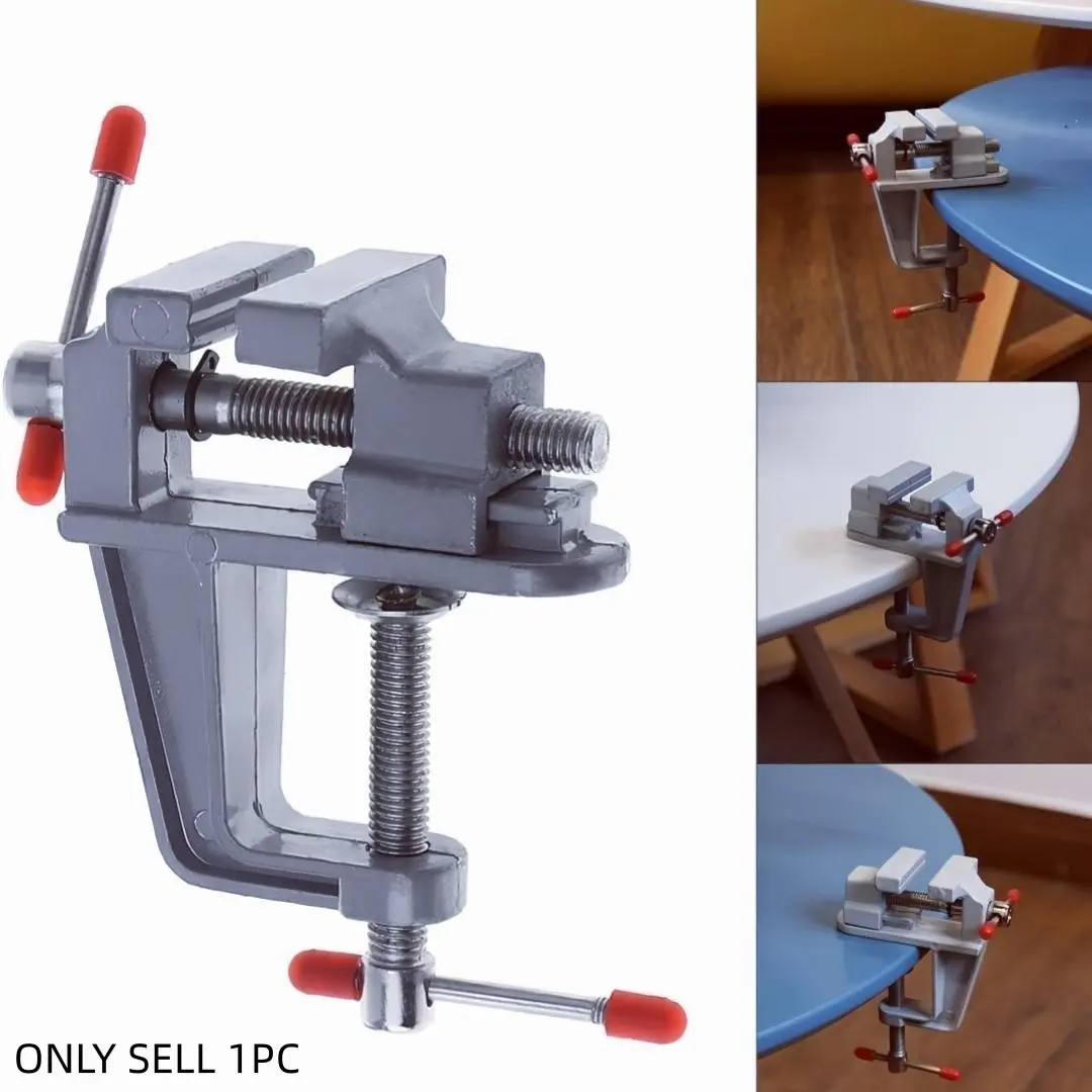 Mini Portable Table Vice, Table Vice Clamp, Table Vice Clamp for DIY Enthusiasts, Jewelers, Woodworkers, Craft Repair, Pump Station, Clamp with Thread, Woodworking Tools