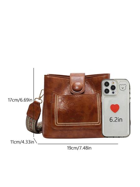 Classic style retro women's small bag, bucket bag, crossbody bag, shoulder bag, exquisite, simple, unique, atmospheric, versatile solid color small bag, fashionable bags, suitable for going out, shopping, commuting