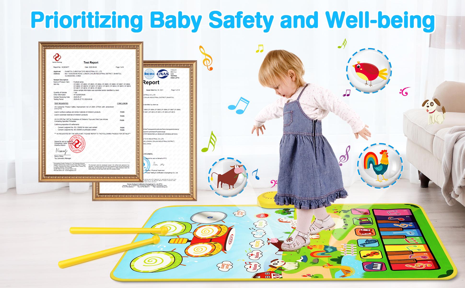 Vanmor Musical Mat for Toddlers, Musical Toys Child Floor Piano Keyboard and Drum Mat Carpet with 2 Sticks, Animal Blanket Touch Play Mat Pads, Birthday Gifts for Girls Boys Vanmor Musical Mat for Toddlers, Musical Toys Child Floor Piano Keyboard and Drum Mat Carpet with 2 Sticks, Animal Blanket Touch Play Mat Pads, Birthday Gifts for Girls Boys