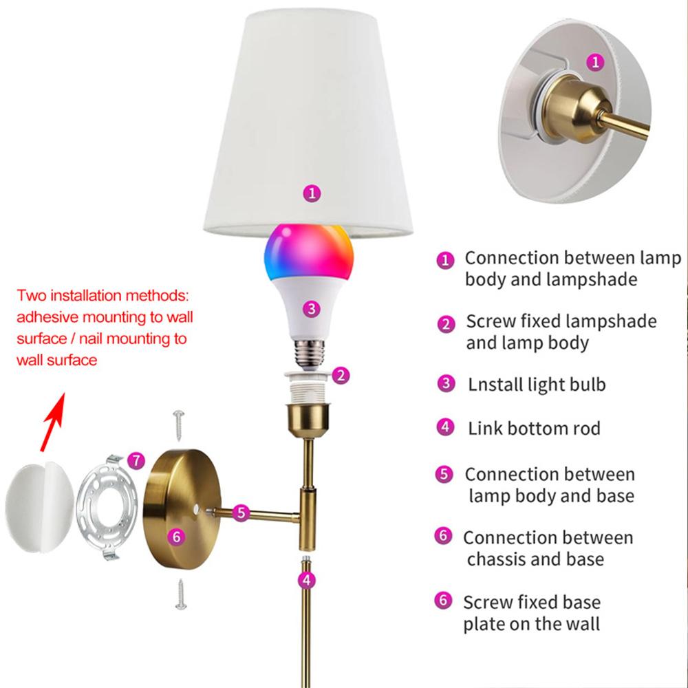 2Pcs Wall Sconces Vintage LED Rechargeable RGB Dimmable Strip with Remote Control, Fabric-Covered Decorative Wall Lights, Wireless Installation, Suitable for Bedrooms, Living Rooms, Home Offices, TV Backdrops, and Interior Decorative Ambient Lighting