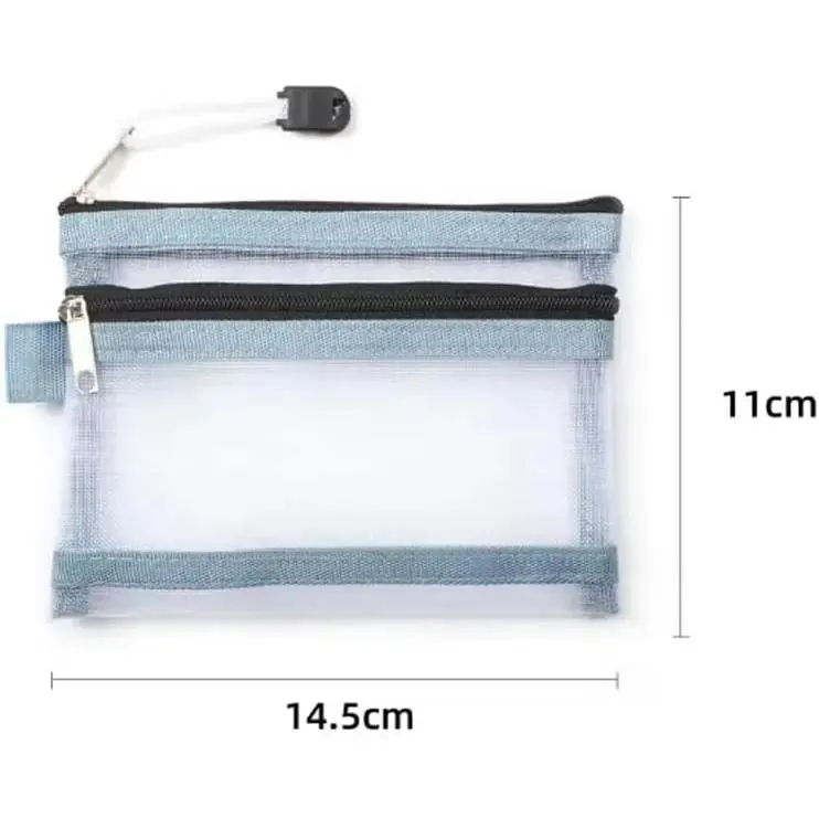 3 Pieces Travel Document Storage Bag Dual Zipper Design Portable Mesh Pocket Travel Pouch Multifunctional Passport Case Wallet for Daily Travel Storing ID Cards Bank Cards Cash Coins Flight Tickets Travel Supplies