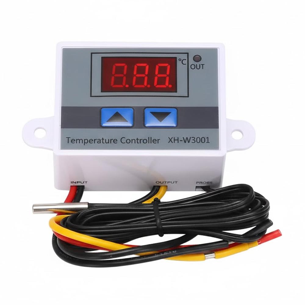Programmable Multi-Stage Thermostat Switch with LCD Display, Commercial-Grade Temperature Controller for Cooling Heating Systems, Wide Voltage AC12-240V, Indoor Temperature Monitor, Aquarium, Lab & Industrial Use