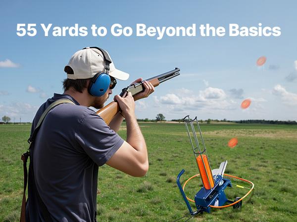 VEVOR Clay Target Thrower, 75-80 Clays Pigeon Thrower, 55+ Yards Automatic Skeet and Trap Launcher on Wheels - with Adjustable Angle, Foot Pedal Pull Handle for Clays Throwing, Shooting Sports