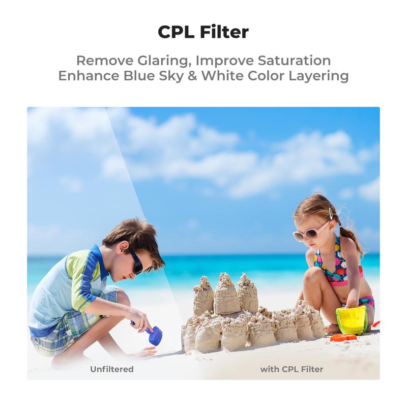 [K&F CONCEPT]UV/CPL/ND Filter Set Compatible with DJI Osmo Pocket 3, 6 Pack Magnetic UV+CPL+ND16/PL+ND32/PL+ND64/PL+ND256/PL Protection Polarizer Neutral Density Filters, Multi Coated HD Optical Glass