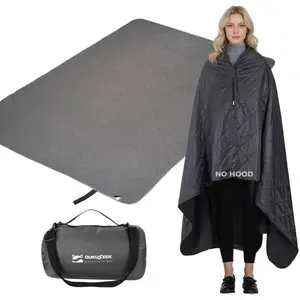 Waterproof Stadium Blanket(NO Hood), Waterproof Windproof for Cold, Emergency Warm Blanket with Quilted Cotton and Thick Fleece for, Camping, Sports