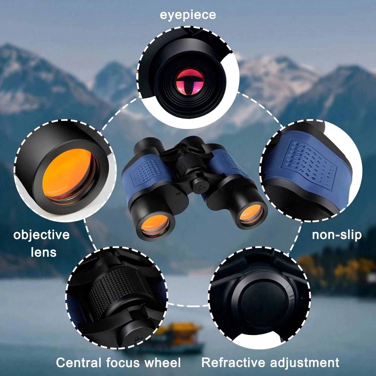1PC High-Powered Binoculars with 60x60 Magnification, Night Vision, High-Power Lens and Coordinate System