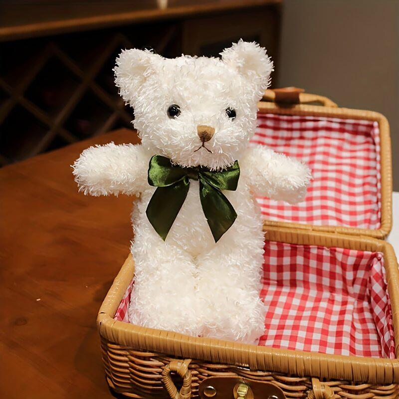 23cm/9.05in Curly-haired Cute Teddy Bear Plush Toy Features An Adorable Shape And Soft Texture. Fluffy And Skin-friendly, It's A Perfect Bedtime Companion Or Bedside Decoration. Suitable As A Valentine's Day, Birthday, Christmas