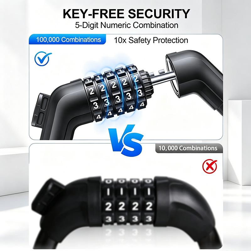 Bicycle Lock, 5-Digit Resettable Combination Cable Lock, with Mounting Bracket, Security Lock for Bikes, Scooters, E-Bikes, Motorcycles, Fences, Gates, Bicycle Accessories Bicycle Lock, 5-Digit Resettable Combination Cable Lock, with Mounting Bracket, Security Lock for Bikes, Scooters, E-Bikes, Motorcycles, Fences, Gates, Bicycle Accessories
