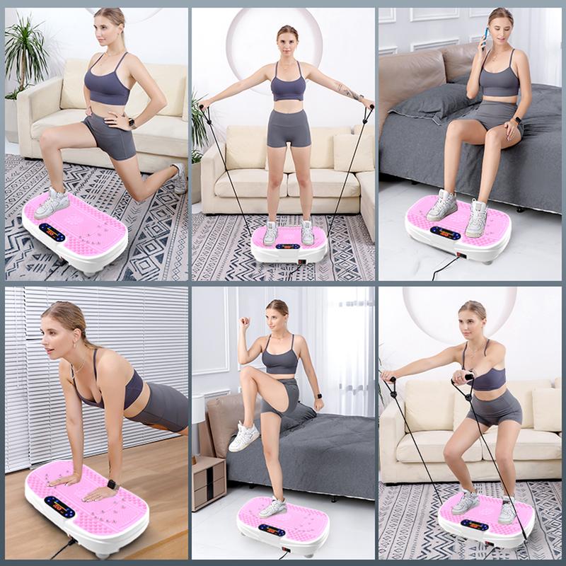 【Hufaut】Vibration Plate Exercise Machine,Whole Body Workout Vibration Fitness Platform for Home Fitness + Remote + Loop Resistance Bands,Max 300LBS
