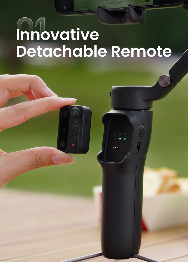 hohem iSteady X3 Gimbal Stabilizer for iPhone, Smartphone Gimbal with Detachable Remote Control, Portable Foldable 3-Axis Phone Gimbal for Android & iPhone 17 series, Built-in Tripod, Built-in Extendable Rod,Vlog Stabilizer