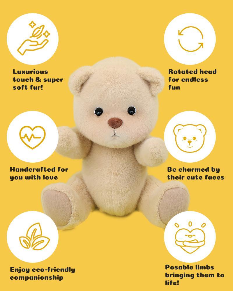 GETAHUG 5-Poseable Joints Dino Teddy Bear - Changeable Outfit Super Soft Huggable Plush Toy 12" Standing Height Handcrafted Unique Design Perfect Gift for Any Age Teddybear Stuffed Animal Weighted Stuffed Animal