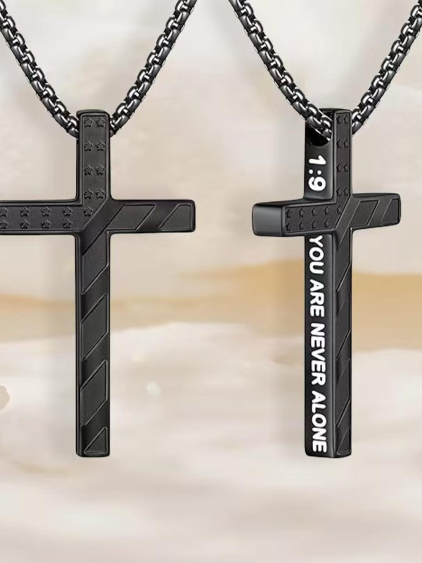 Unisex Stainless Steel Cross Necklace, Trendy Fashion Accessory, Versatile Design for Men and Women, Unique Style Jewelry