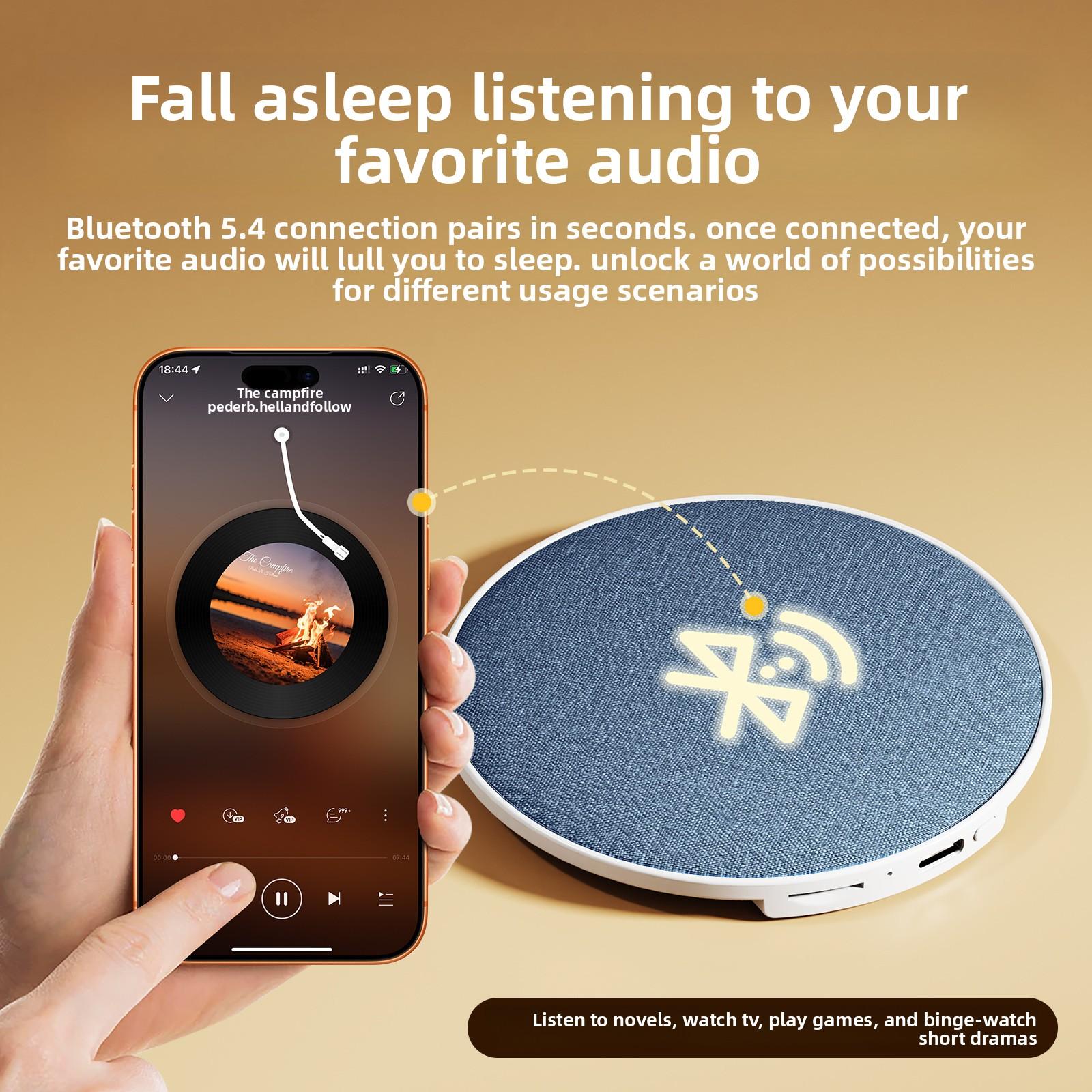 2026 Pillow Sound Disc Wireless Bluetooth Speaker for Home and Dormitory, for Listening to Music and Sleep, White Noise Mini Speaker
