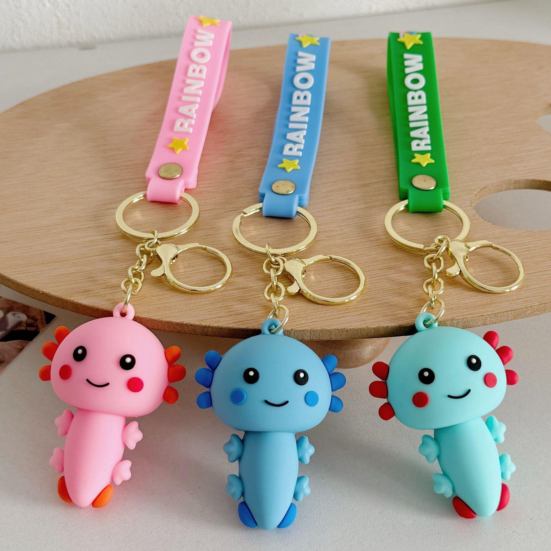 Cute Cartoon Dragon Keychain Pendant, Adorable Bag Charm, Couple Axolotl Figure, Perfect Gift for Lovers, Unique Accessory