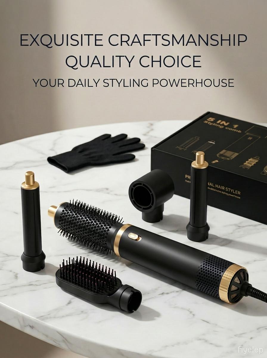 Multifunctional 5-In-1 Hair Styler, Automatic Curl/straight System, Smooth Shine, Quick Dry, Ceramic Coating, Salon Professional Blow Dryer