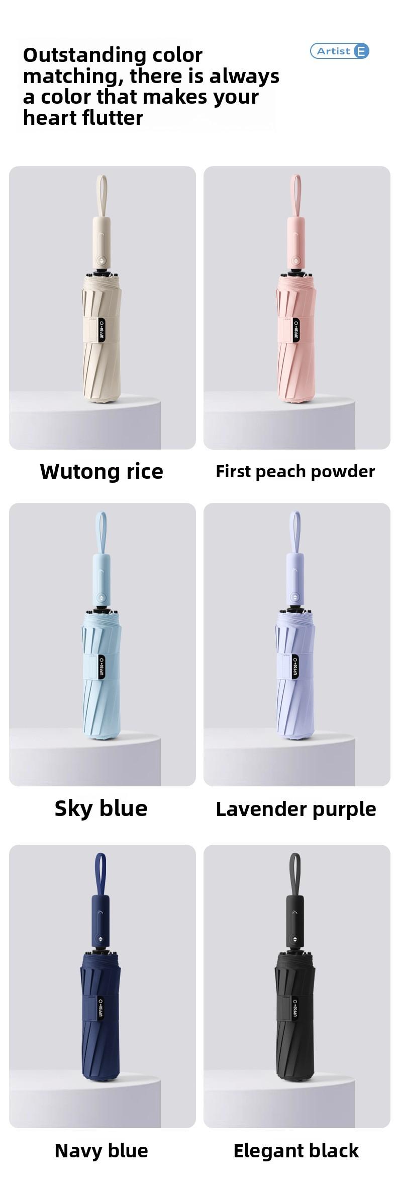 Mucat Umbrella,Full Automatic Anti-rebound Umbrella,Men's Automatic Umbrella – Foldable, Large Windproof Thickened, Dual Use for Sunny & Rainy Days,UV Sun Umbrella,Big Umbrella